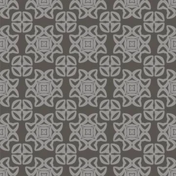 Grey Ornamental Seamless Line Pattern Illustrazione stock