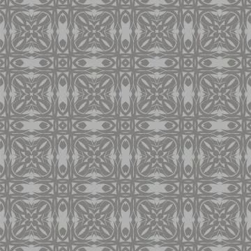 Grey Ornamental Seamless Line Pattern 스톡 일러스트