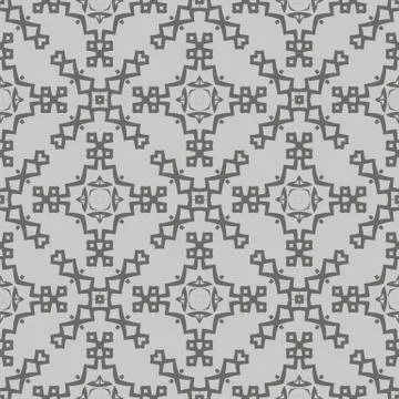 Grey Ornamental Seamless Line Pattern Illustrazione stock