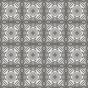 Grey Ornamental Seamless Line Pattern Stockillustratie