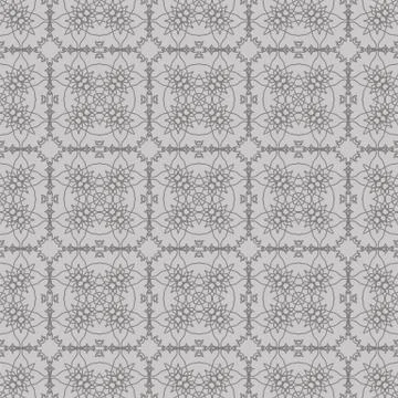 Grey Ornamental Seamless Line Pattern 스톡 일러스트