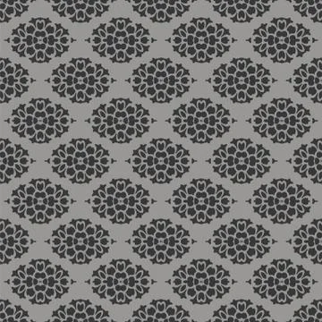 Grey Ornamental Seamless Pattern. Endless Texture. Oriental Geometric Ornament Stock Illustration
