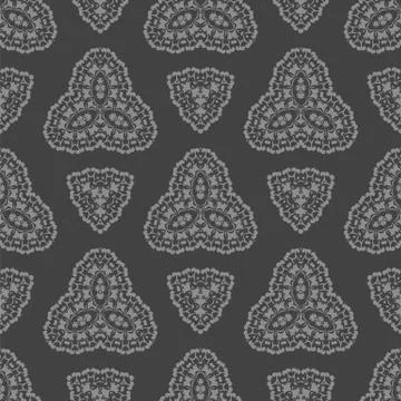 Grey Ornamental Seamless Pattern. Endless Texture. Oriental Geometric Ornament Stock Illustration