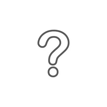 Grey outline question mark icon, sign, or symbol isolated on white background Illustrazione stock