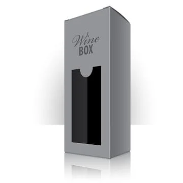 Grey packaging box for wine bottles. Vector 库存插图