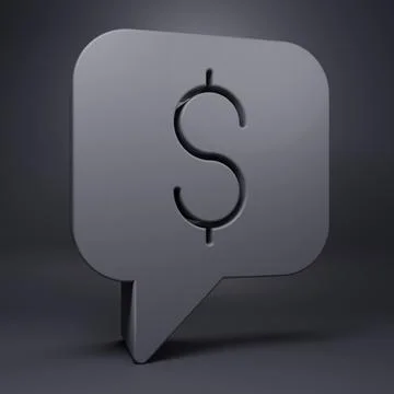 Grey Paid support icon isolated on grey background.Speech bubble chat. Mess.. Stock Illustration