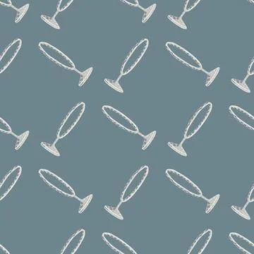 Grey palette seamless pattern in doodle style with geometric circus ring orna Stockillustratie
