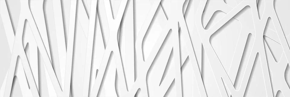 Grey papercut grid abstract tech geometric background Stock Illustration