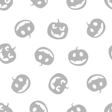 Grey pattern of haloween pumpkins. Vector illustration. Stock Illustration