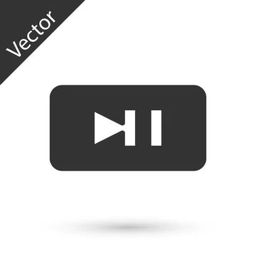 Grey Pause button icon isolated on white background. Vector イラスト素材