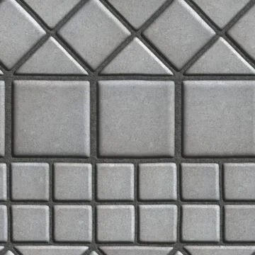 Grey Paving Slabs of the Figures Different Geometrical Shape Stock Illustration