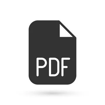 Grey PDF file document. Download pdf button icon isolated on white background 스톡 일러스트