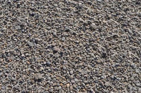 Grey pebbles texture background Stock Photos
