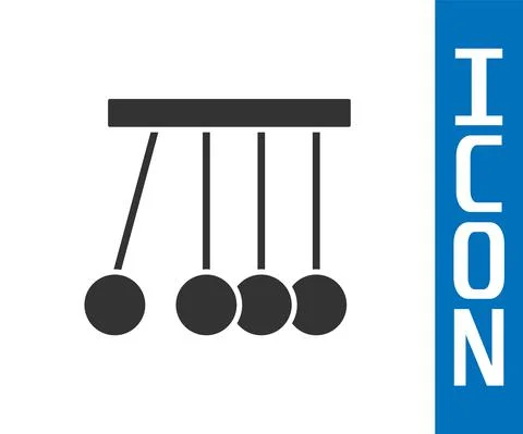Grey Pendulum icon isolated on white background. Newtons cradle. Vector 스톡 일러스트