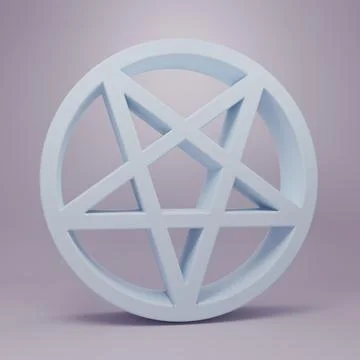 Grey Pentagram in a circle icon isolated on purple background. Magic occult.. Stock Illustration