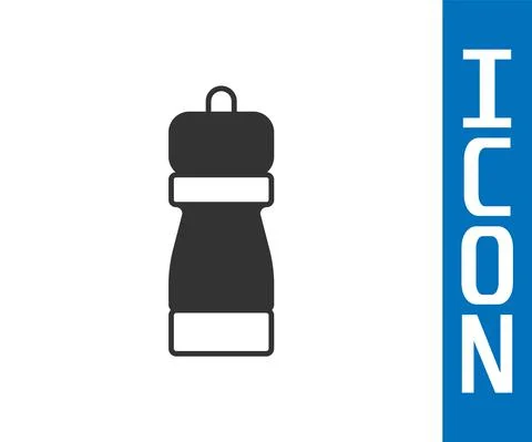 Grey Pepper icon isolated on white background. Cooking spices. Vector Stock Illustration