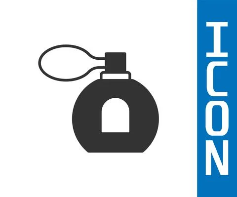 Grey Perfume icon isolated on white background. Vector Illustration