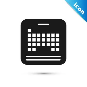 Grey Periodic table of the elements icon isolated on white background. Vector イラスト素材