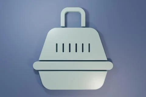 Grey Pet carry case icon isolated on purple-blue background. Carrier for an.. Stock Illustration