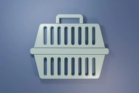 Grey Pet carry case icon isolated on purple-blue background. Carrier for an.. Stock Illustration