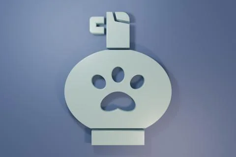 Grey Pet shampoo icon isolated on purple-blue background. Pets care sign. D.. Stock Illustration