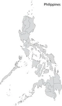 Grey Philippines map Stock Illustration