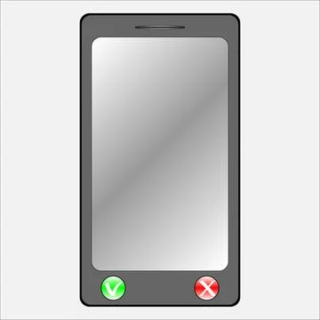 Grey phone icon with two button Stock Illustration