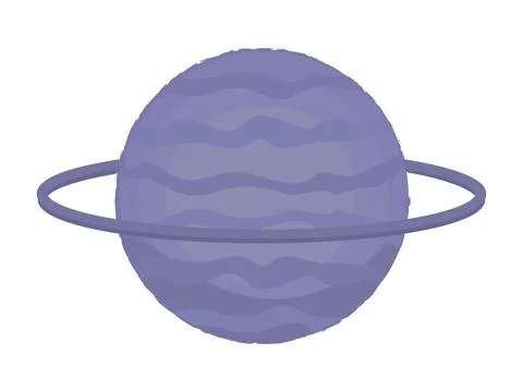 Grey planet with a ring Stock Illustration