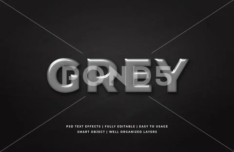 Grey plastic 3d text style effect mockup - PSD Template PSD 템플릿