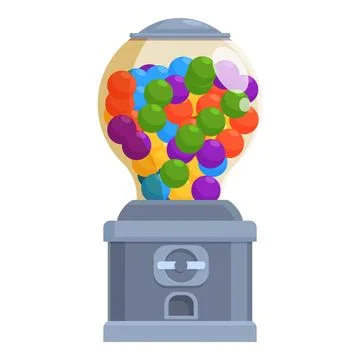 Grey plastic bubblegum machine icon cartoon vector. Colorful object Illustrazione stock