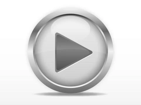 Grey play button Stock Illustration