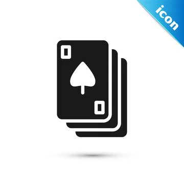 Grey Playing cards icon isolated on white background. Casino gambling. Vector Illustration