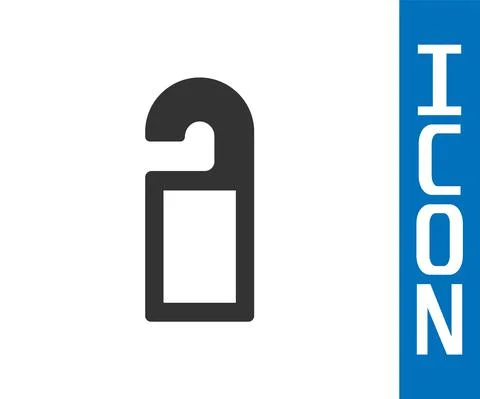 Grey Please do not disturb icon isolated on white background. Hotel Door Hanger 스톡 일러스트