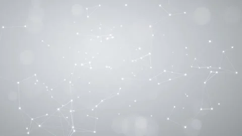 Grey plexus network with soft white bokeh lights Видео 348273189