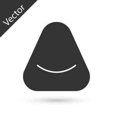 Grey Pouf icon isolated on white background. Soft chair. Bag for the seat Stock Illustration