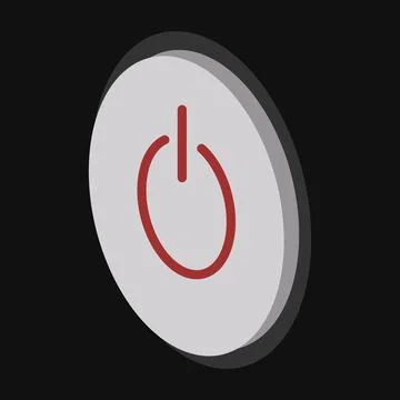 Grey power button cartoon icon Stock Illustration