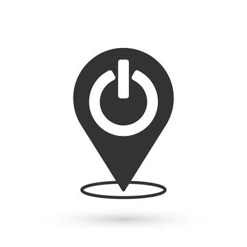 Grey Power button icon isolated on white background. Start sign. Vector 스톡 일러스트