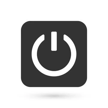 Grey Power button icon isolated on white background. Start sign. Vector 스톡 일러스트