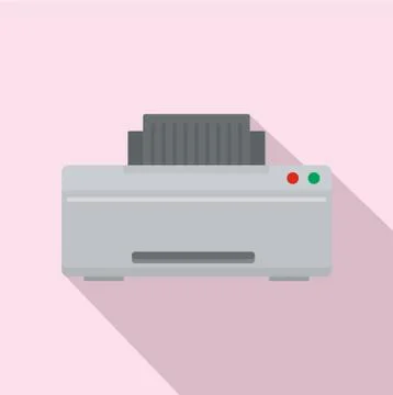 Grey printer icon, flat style Stockillustratie