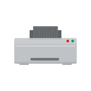 Grey printer icon, flat style イラスト素材