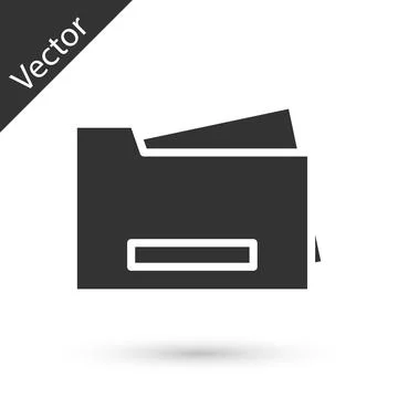 Grey Printer icon isolated on white background. Vector Stock Illustration