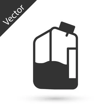 Grey Printer ink bottle icon isolated on white background. Vector Stock Illustration