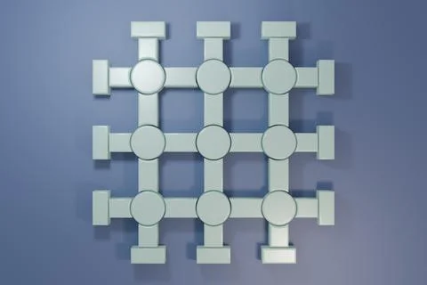 Grey Prison window icon isolated on purple-blue background. Minimalism conc.. Stock Illustration