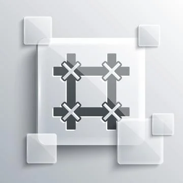 Grey Prison window icon isolated on grey background. Square glass panels. V.. Stock Illustration