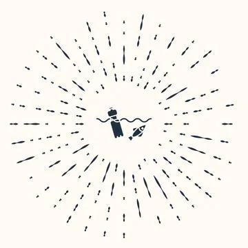 Grey The problem of pollution of the ocean icon isolated on beige background Stock Illustration