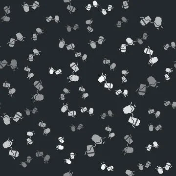 Grey The problem of pollution of the ocean icon isolated seamless pattern on Stock Illustration