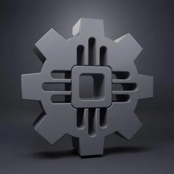 Grey Processor icon isolated on grey background. CPU, central processing un.. Illustrazione stock