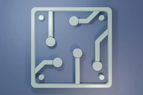 Grey Processor icon isolated on purple-blue background. CPU, central proces.. 库存照片