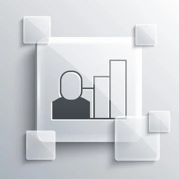 Grey Productive human icon isolated on grey background. Idea work, success Stock Illustration