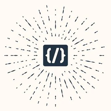 Grey Programming language syntax icon isolated on beige background. Syntax Stock Illustration